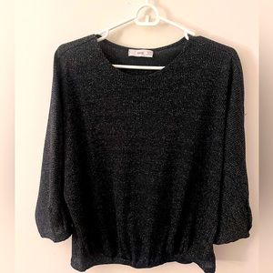 Black and gold top Mango women